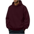 thumbnail image 1 of Chiccall Fleece Hoodie for Men Loose Casual Snap Stand Collar Hooded Sweatshirt Outdoor Active Pullover with Pocket, 1 of 7