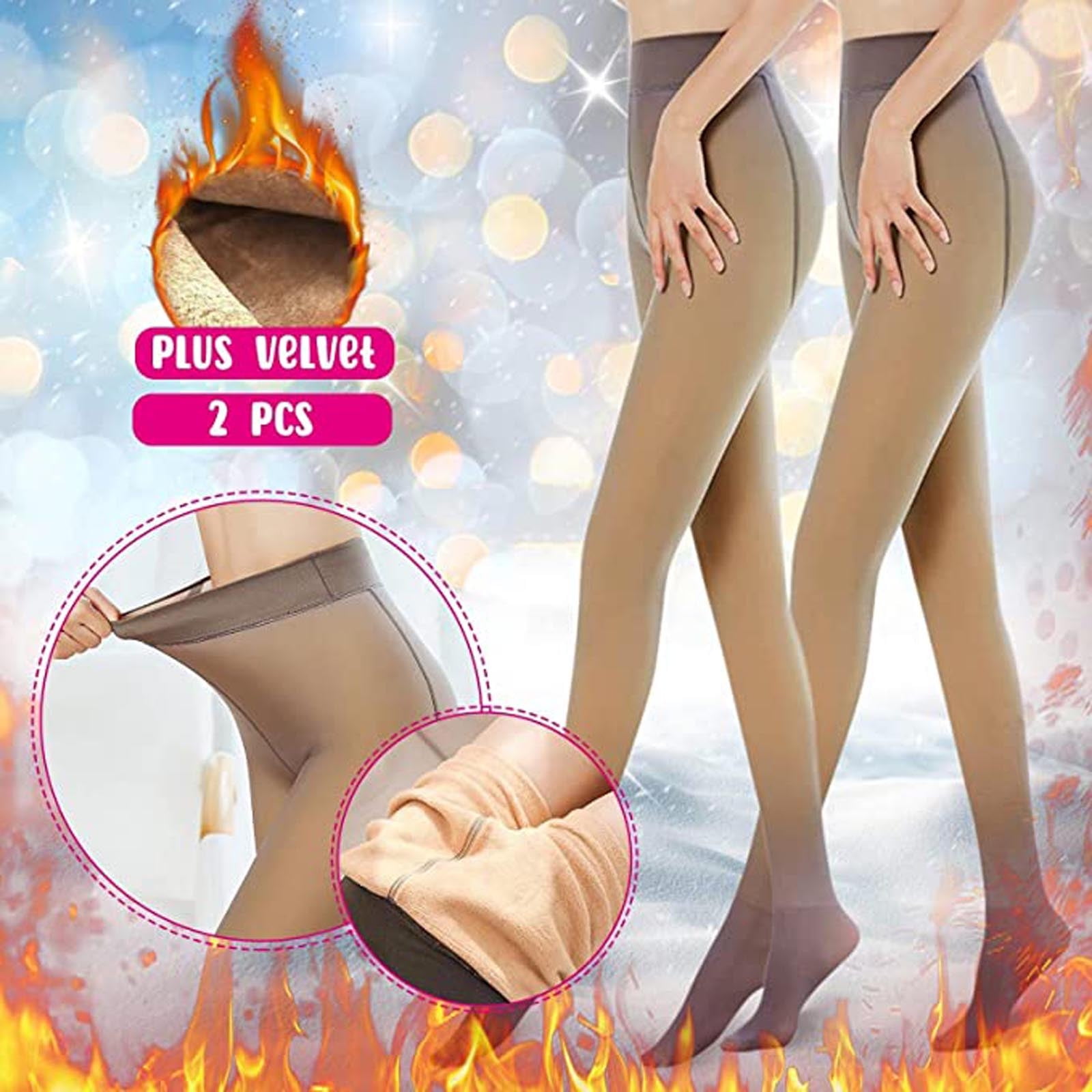 Women Tights Translucent Winter Warm Leggings Fleece Pantyhose
