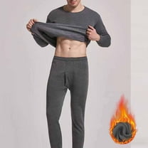 Chiccall Fleece Long Underwear Set for Men Thermal Warm Base Layer Cold Weather Crew Neck Top & Elastic Waist Bottom Set