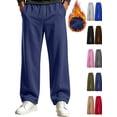 thumbnail image 1 of Chiccall Fleece Sweatpants for Men Oversized Open Bottom Baggy Wide Leg Casual Elastic Waist Drawstring Lounge Workout Athletic Pants with 4 Pockets, 1 of 7