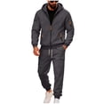 thumbnail image 1 of Chiccall Fleece Sweatsuits for Men 2 Piece Hoodie Men's Jogging Tracksuit Set Casual Workout Full Zip Suit Set, 1 of 8