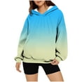 thumbnail image 1 of Chiccall Gradient Hoodie Women Casual Hooded Pullover Sweatshirt Long Sleeve Front Pleated Cute Tops Oversized Clothes 2025 Fall Winter, 1 of 5
