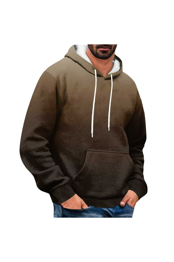 Gradient Hoodies for Men Casual Printed Hooded Sweatshirts Loose Pullover Tops with Pocket