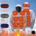 thumbnail image 1 of Chiccall Heated Hoodies for Men 2 Control 17 Heating Zones Fleece Lining Pullover Hoodie Long Sleeve Hooded Sweatshirt Jackets with Pocket without Battery, 1 of 8