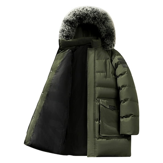 Chiccall Hooded Warm Winter Coat Quilted Thicken Mid Length Parka Puffer Jacket with Removable Furry Hood