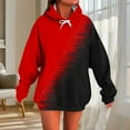 thumbnail image 1 of Chiccall Hoodies for Women Gradient Loose Fall Pullover Tops Drawstring Long Sleeve Sweatshirt Red S, 1 of 5