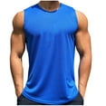 thumbnail image 1 of Chiccall Lightweight Tank Tops for Men Gym Workout Sleeveless Crew Neck Breathable Mesh Muscle Tees Blue, 1 of 5