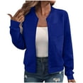 thumbnail image 1 of Chiccall Long Sleeve Blouse for Women Full Zip Textured Casual Cropped Jacket with Front Pocket, 1 of 7