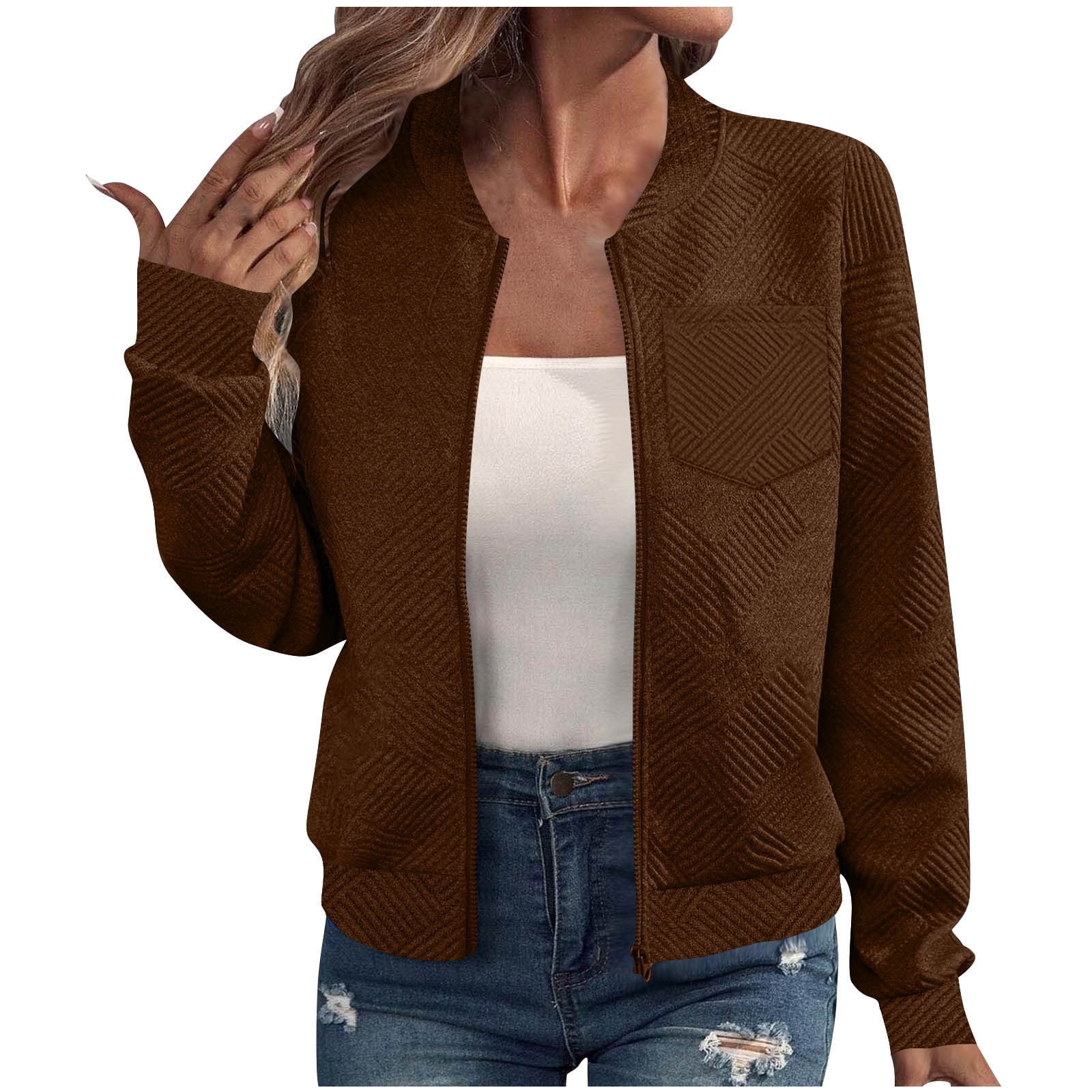 Button Shirt Jacket Women Lapel Long Sleeve Blouse Fashion Jacket Tops
