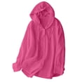thumbnail image 1 of Chiccall Long Sleeve Hoodie for Women Summer Breathable Sun Protection Drawstring Hooded Jacket Fall Trendy Lightweight Button Down Tops, 1 of 4