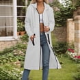 thumbnail image 1 of Chiccall Long Sweatshirt for Women Full Zip Up Oversized Knee Length Open Front Hoodies Long Sleeve Drawstring Jackets with Pockets Gray M, 1 of 4