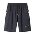 thumbnail image 1 of Chiccall Men Trendy Straight Cut Sports Shorts Adjustable Drawstring Elastic Waist Zip Storage Pockets Lightly Breathable Outdoor Training Vacation Shorts, 1 of 5