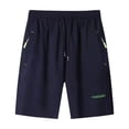 thumbnail image 1 of Chiccall Men Trendy Straight Cut Sports Shorts Adjustable Drawstring Elastic Waist Zip Storage Pockets Lightly Breathable Outdoor Training Vacation Shorts, 1 of 7