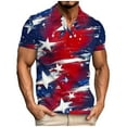 thumbnail image 1 of Chiccall Men's 4th of July Patriotic Shirts Independence Day American Flag Print Casual Short Sleeve Summer Tops, 1 of 5