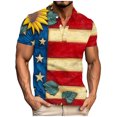 thumbnail image 1 of Chiccall Men's 4th of July Patriotic Shirts Independence Day Flag Print Casual Short Sleeve Summer Tops, 1 of 5