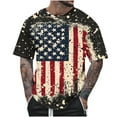 thumbnail image 1 of Chiccall Men's American Flag Graphic Summer Tops Independence Day Patriotic Day Short Sleeve Crew Neck Tee Shirts, 1 of 5
