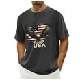 thumbnail image 1 of Chiccall Men's American Flag Print Patriotic Crew Neck Summer Tops Independence Day Short Sleeve Tee Shirts, 1 of 6