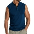 thumbnail image 1 of Chiccall Men's Button up Tank Tops Lightweight Casual Sleeveless Solid Color Muscle Tees, 1 of 4