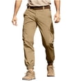thumbnail image 1 of Chiccall Men's Cargo Pants Casual Elastic Waist Button Baggy Joggers Outdoor Running Workout Trousers with Pocket, 1 of 5