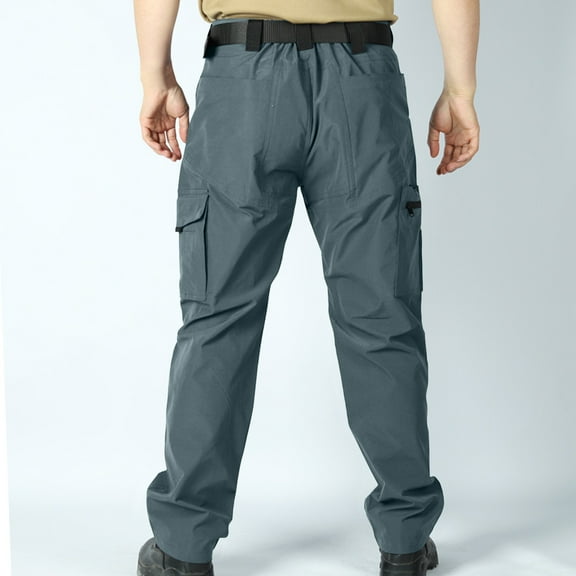Chiccall Men's Cargo Pants Waterproof Windproof Training Pants Outdoor Hiking Camping Fishing Loose Fit Trousers with Multiple Pockets