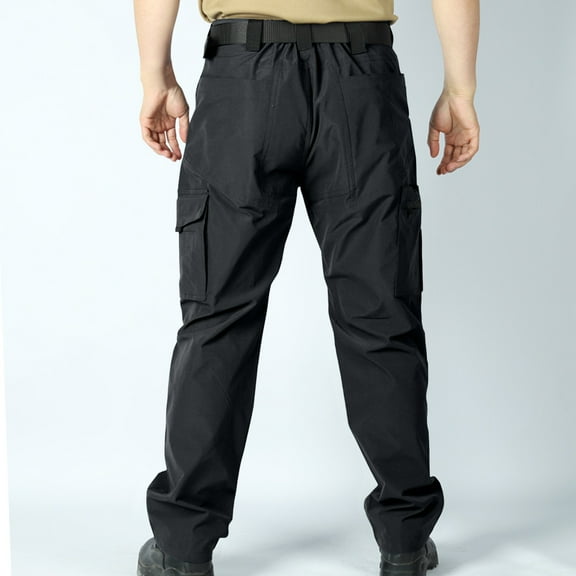 Chiccall Men's Cargo Pants Waterproof Windproof Training Pants Outdoor Hiking Camping Fishing Loose Fit Trousers with Multiple Pockets