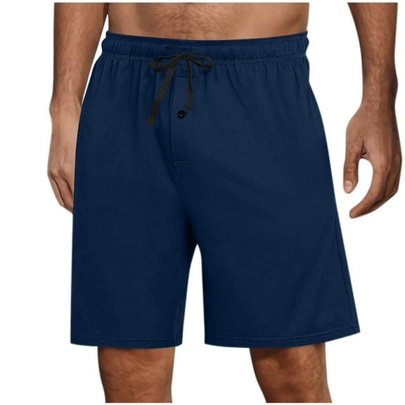 Chiccall Men's Casual Summer Beach Shorts Stretch Soft Wide Leg Shorts Drawstring Elastic Waist Pajama Shorts for Men