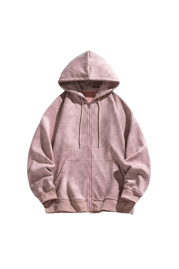 Men's Casual Fleece Sweatshirts Workout Full Zip Jacket Loose Fit Casual Active Hoodies Oversized Comfy Hoodies