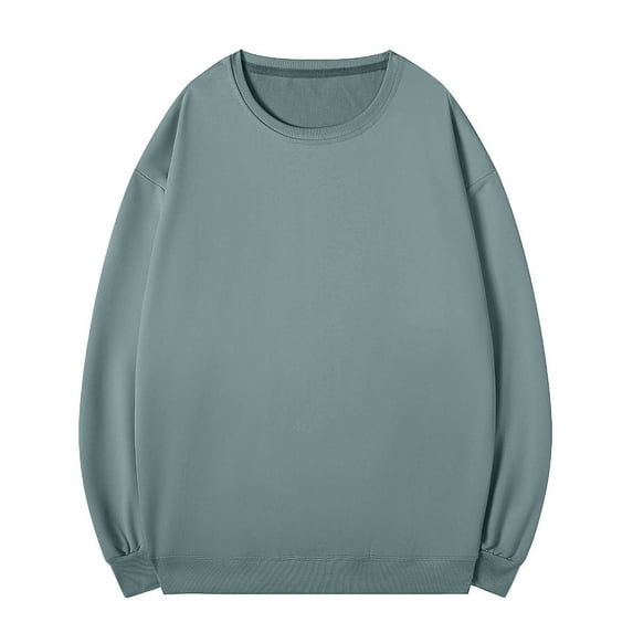 Chiccall Men's Cotton Crew Neck Pullover Sweatshirts Casual Loose Solid Basic Fall Tops Blouse