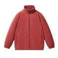 thumbnail image 1 of Chiccall Men's Full Zip Fleece Jacket Casual Stand Collar Long Sleeve Warm Jacket Plus Size Fall Winter Solid Outdoor Sweater Coats with Pocket, 1 of 4