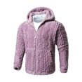 thumbnail image 1 of Chiccall Men's Fuzzy Jackets Soft Warm Fleece Zip Up Plushy Hoodie Long Sleeve Fall Winter Casual Knitted Sweater Coats with Pocket, 1 of 7