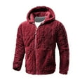 thumbnail image 1 of Chiccall Men's Fuzzy Jackets Soft Warm Fleece Zip Up Plushy Hoodie Long Sleeve Fall Winter Casual Knitted Sweater Coats with Pocket, 1 of 7