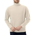 thumbnail image 1 of Chiccall Men's Long Sleeve Shirts Turtle Neck Long Casual Solid Basic Pullover Tops for Fall Winter, 1 of 4