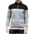 thumbnail image 1 of Chiccall Men's Mock Neck Sweatshirts Casual Colorblock Quarter Zip Quilted Sweatshirt Pullover, 1 of 8