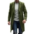 thumbnail image 1 of Chiccall Men's Notched Collar Trench Coat One Button Long Winter Pea Coats Windbreaker Classic Wool Overcoat with Pockets, 1 of 6