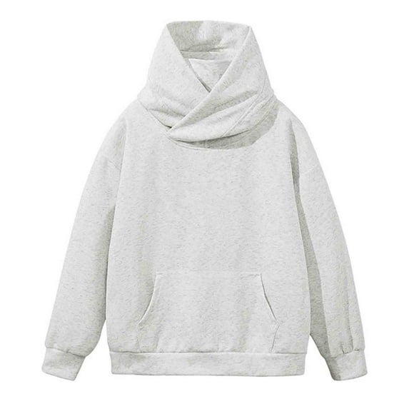 Chiccall Men's Oversized Turtleneck Hoodie Solid Pullover with Kangaroo Pocket Casual Streetwear Sweatshirt for Casual & Workout