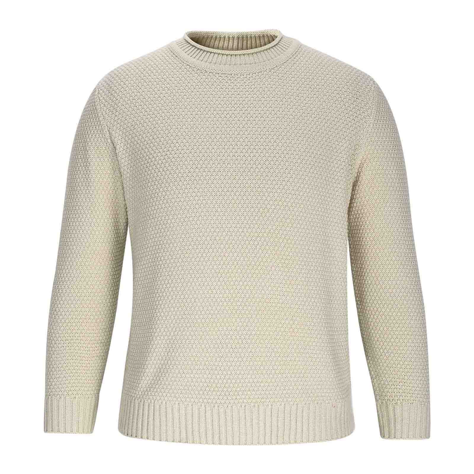 Chiccall Men's Pullover Sweaters Casual Knit Textured Long Sleeve Crew ...