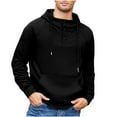 thumbnail image 1 of Chiccall Men's Quarter Button Hoodie Casual Drawstring Hooded Stylish Mock Neck Pullover Sweatshirts with Pocket, 1 of 6