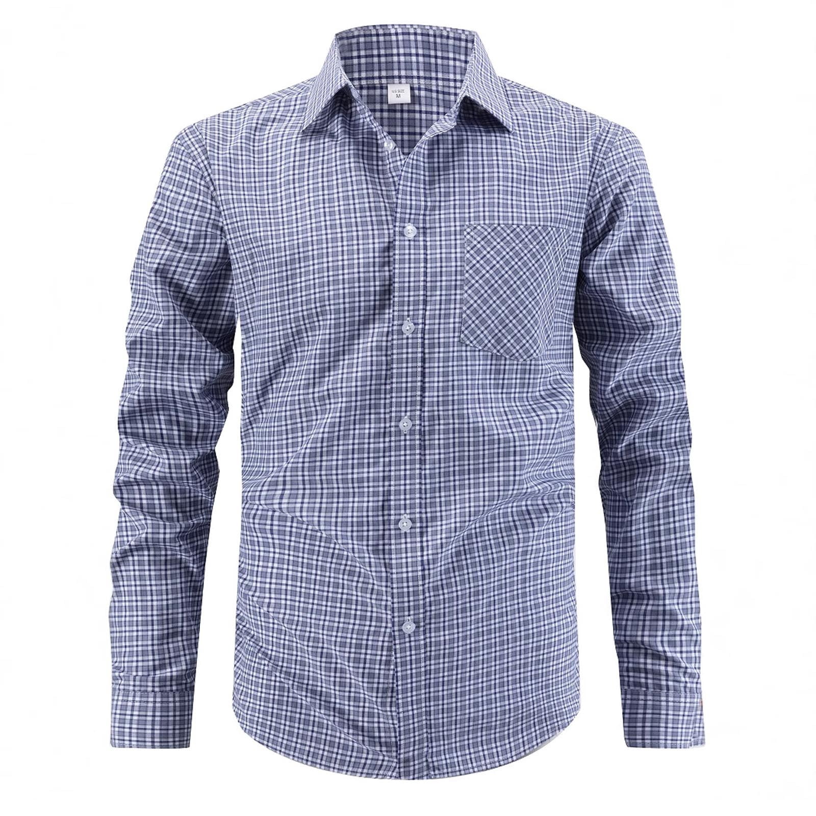 Cotton Brushed Plaid Long-sleeved DressShirt Business Casual Cotton main image 0