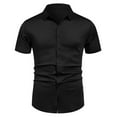 thumbnail image 1 of Chiccall Men's Short Sleeve Dress Shirts Stretch Stain Shield Casual Button Down Shirts Solid Formal Shirt Tops, 1 of 5