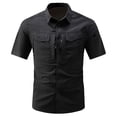 thumbnail image 1 of Chiccall Men's Short Sleeve Fishing Shirts with Mesh Lining Lightweight Summer Comfy Outdoor Quick Dry Stretch Button Down Cargo Shirts with Multi Pockets, 1 of 4
