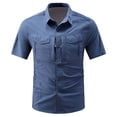 thumbnail image 1 of Chiccall Men's Short Sleeve Fishing Shirts with Mesh Lining Lightweight Summer Comfy Outdoor Quick Dry Stretch Button Down Cargo Shirts with Multi Pockets, 1 of 4