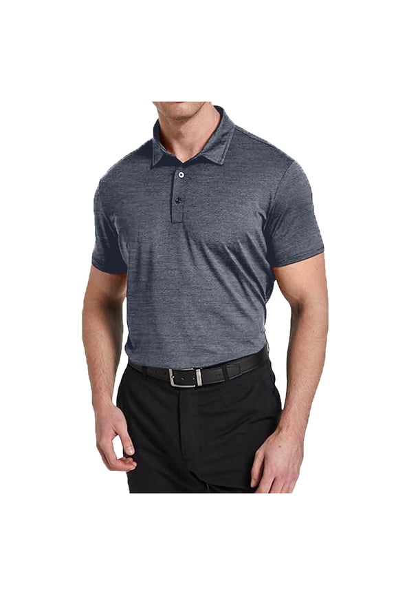 Men's Short Sleeve Shirts 3 Button Quick Dry Wicking Workout T Shirts Casual Collared Shirt