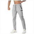 thumbnail image 1 of Chiccall Men's Stretch Quick-Dry Pants Elastic Waist Drawstring Slim Hiking Cargo Pants Outdoor Training Workout Joggers with Zipper Pockets, 1 of 5