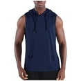 thumbnail image 1 of Chiccall Men's Summer Tops Athletic Gym Sleeveless Mesh Hoodie with Drawstring & Big Pocket Quick Dry Lightweight Breathable Activewear, 1 of 7