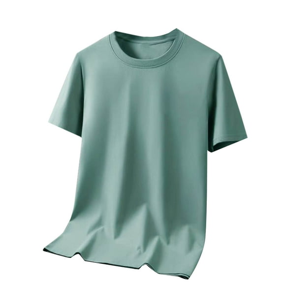 Chiccall Men's Summer Tops Casual Lightweight Crew Neck Short Sleeve Shirts Plus Size Solid Color Breathable Tees