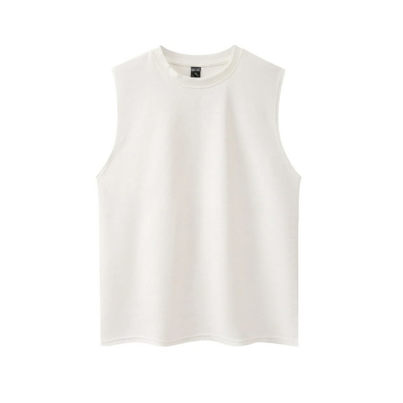 Chiccall Men's Summer Tops Gym Athletic Sleeveless Crew Neck Shirt Solid Stetch Basic Muscle Tee Casual Beach Tank Tops