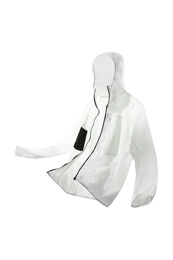 Men's Sun Protection Hoodie Shirts Lightweight Waterproof Windproof Hiking Climbing Zip Up Coats with Pockets