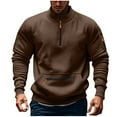 thumbnail image 1 of Chiccall Men's Sweatshirts Long Sleeve Quarter-Zip Stand Collar Workout Gym Pullover Tops Fashion Outdoor Cargo Sweatshirts with Pocket, 1 of 5