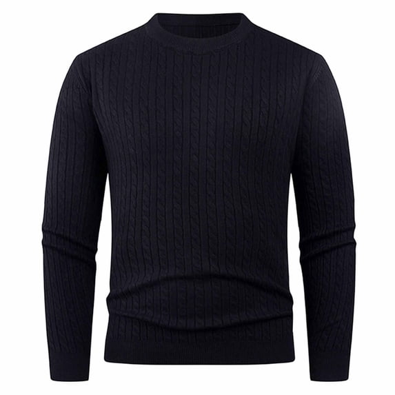 Chiccall Men's Thermal Sweater Knitted Slim Winter Warm Stretch Basic Crew Neck Pullover Sweaters