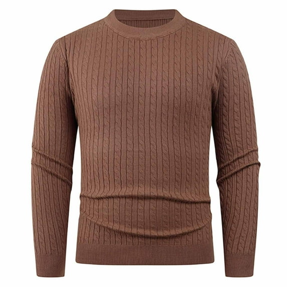 Chiccall Men's Thermal Sweater Knitted Slim Winter Warm Stretch Basic Crew Neck Pullover Sweaters
